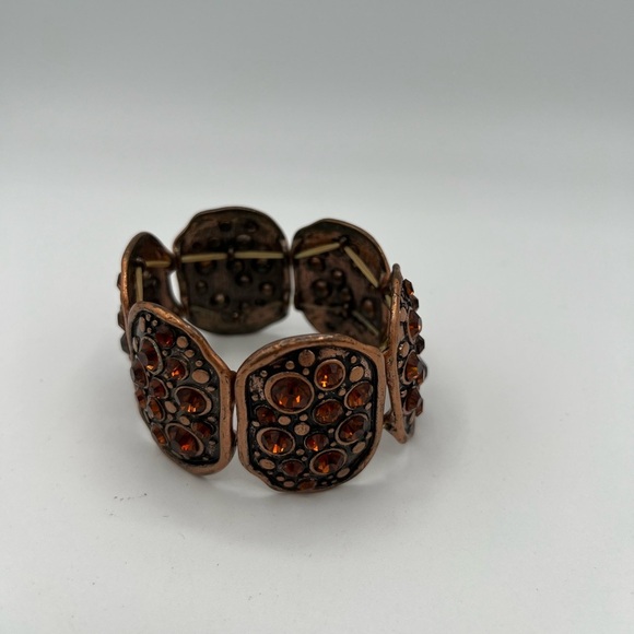 Vintage-Inspired Copper and Brown Gemstone Bracelet - Picture 2 of 7